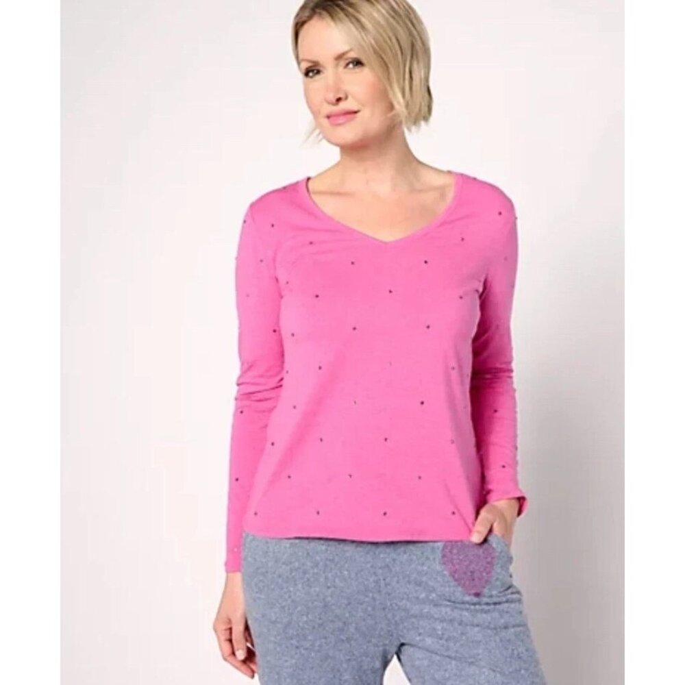 Bumblebella by Jill Martin Bejeweled Long-Sleeve Tee Cactus Flover Small A622701